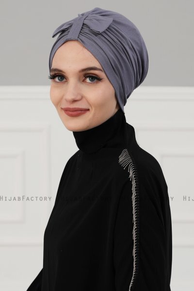 Agnes - Turbante De Algodón Gris - Ayse Turban