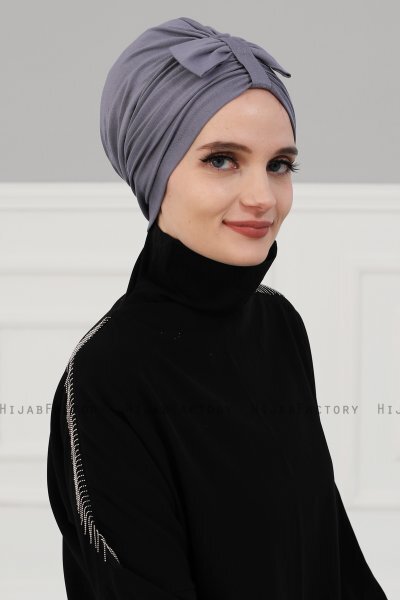 Agnes - Turbante De Algodón Gris - Ayse Turban