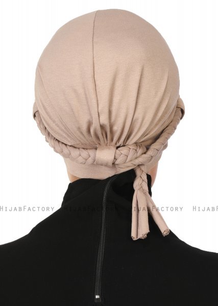 Olivia - Turbante De Algodón Taupe - Ayse Turban