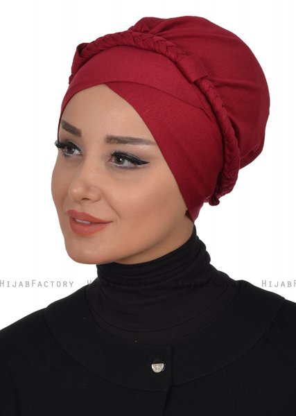 Olivia - Turbante De Algodón Burdeos - Ayse Turban