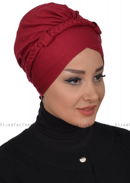 Olivia - Turbante De Algodón Burdeos - Ayse Turban