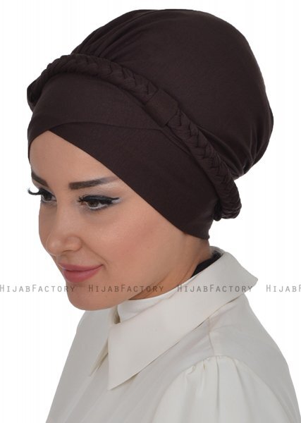 Olivia - Turbante De Algodón Marrón - Ayse Turban