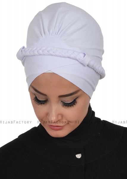 Olivia - Turbante De Algodón Blanco - Ayse Turban
