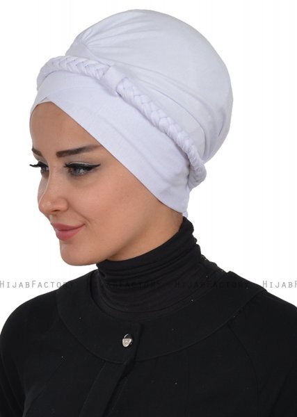 Olivia - Turbante De Algodón Blanco - Ayse Turban
