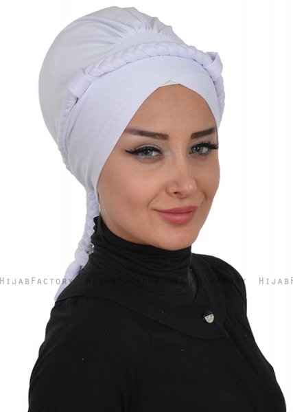 Olivia - Turbante De Algodón Blanco - Ayse Turban