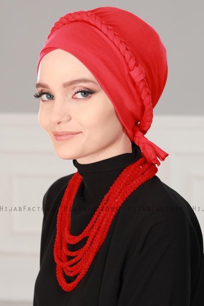 Olivia - Turbante De Algodón Rojo - Ayse Turban