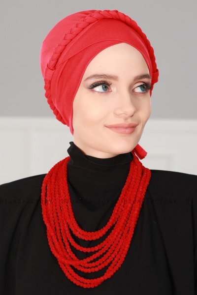 Olivia - Turbante De Algodón Rojo - Ayse Turban