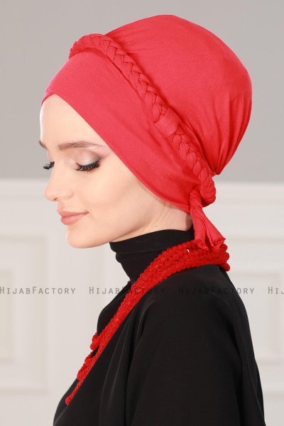 Olivia - Turbante De Algodón Rojo - Ayse Turban
