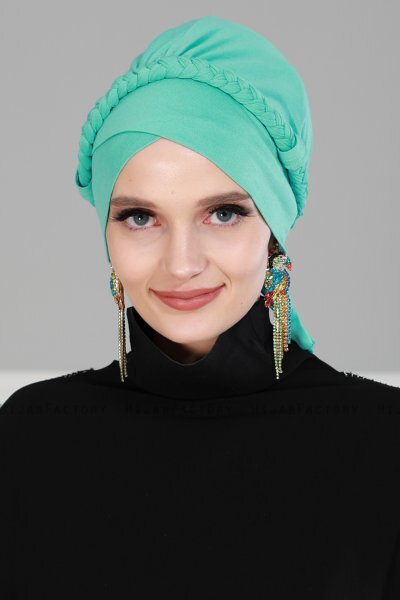 Olivia - Turbante De Algodón Turquesa - Ayse Turban