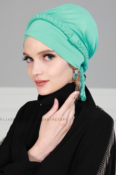 Olivia - Turbante De Algodón Turquesa - Ayse Turban