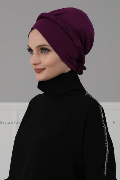 Olivia - Turbante De Algodón Púrpura - Ayse Turban