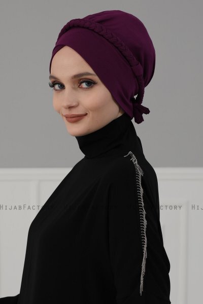 Olivia - Turbante De Algodón Púrpura - Ayse Turban