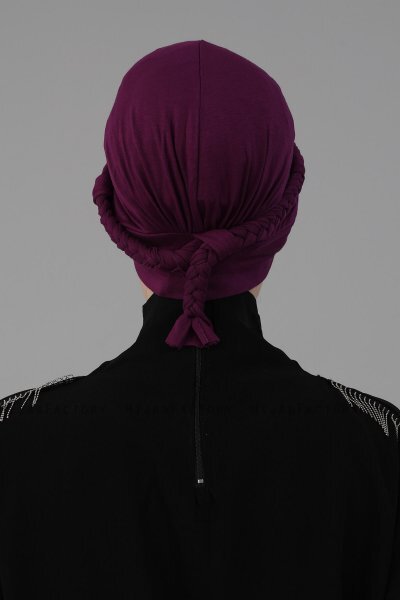 Olivia - Turbante De Algodón Púrpura - Ayse Turban