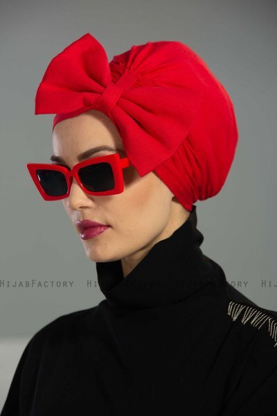 Julia - Turbante De Algodón Rojo - Ayse Turban