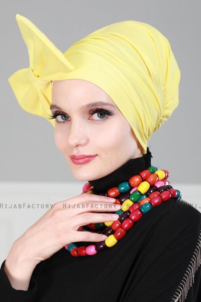 Julia - Turbante De Algodón Amarillo - Ayse Turban