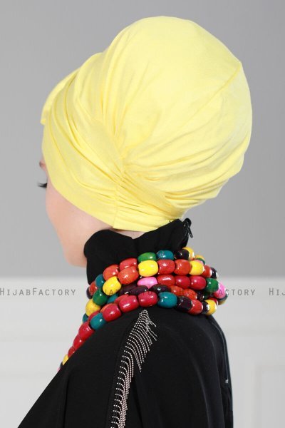 Julia - Turbante De Algodón Amarillo - Ayse Turban
