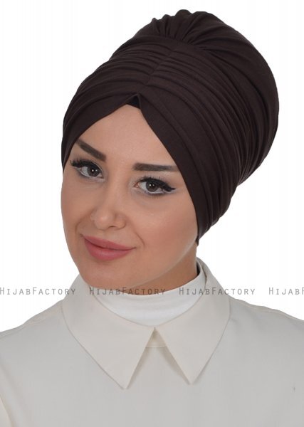 Wilma - Turbante De Algodón Marrón - Ayse Turban