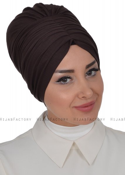 Wilma - Turbante De Algodón Marrón - Ayse Turban