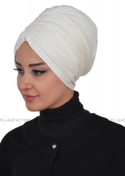 Wilma - Turbante De Algodón Crema - Ayse Turban