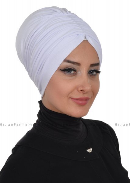 Wilma - Turbante De Algodón Blanco - Ayse Turban