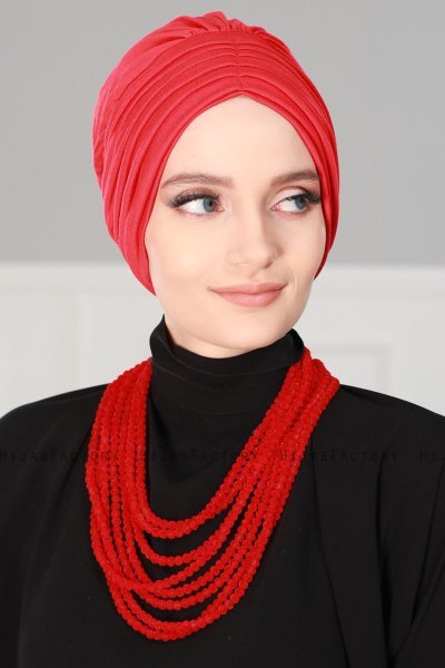Wilma - Turbante De Algodón Rojo - Ayse Turban