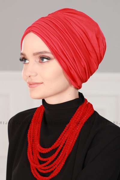 Wilma - Turbante De Algodón Rojo - Ayse Turban