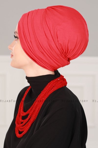 Wilma - Turbante De Algodón Rojo - Ayse Turban