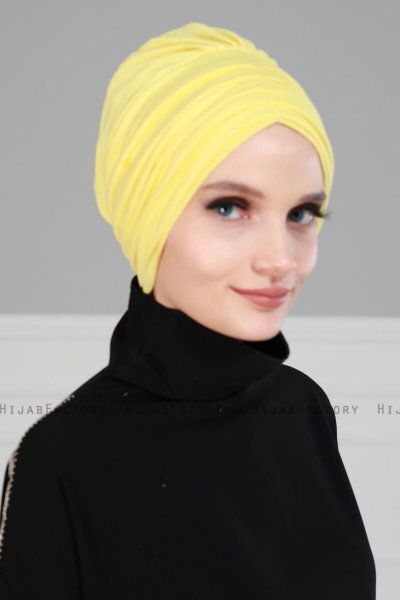 Wilma - Turbante De Algodón Amarillo - Ayse Turban