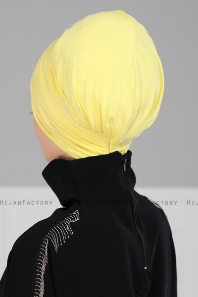 Wilma - Turbante De Algodón Amarillo - Ayse Turban