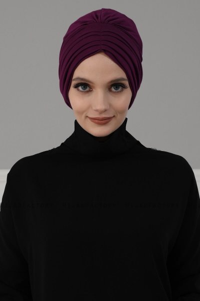 Wilma - Turbante De Algodón Púrpura - Ayse Turban