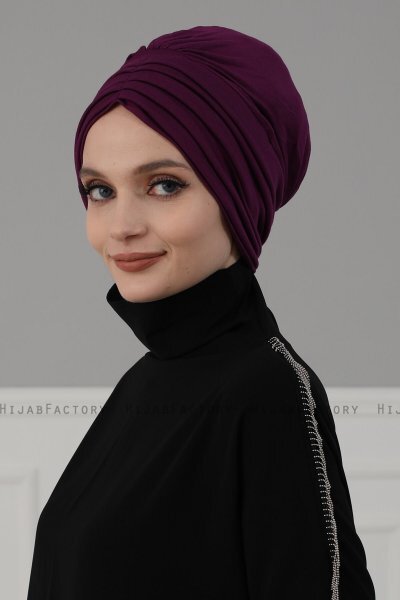 Wilma - Turbante De Algodón Púrpura - Ayse Turban