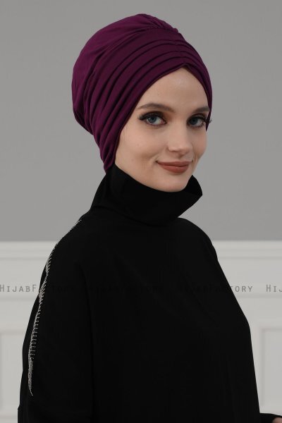 Wilma - Turbante De Algodón Púrpura - Ayse Turban