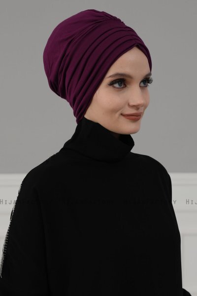 Wilma - Turbante De Algodón Púrpura - Ayse Turban