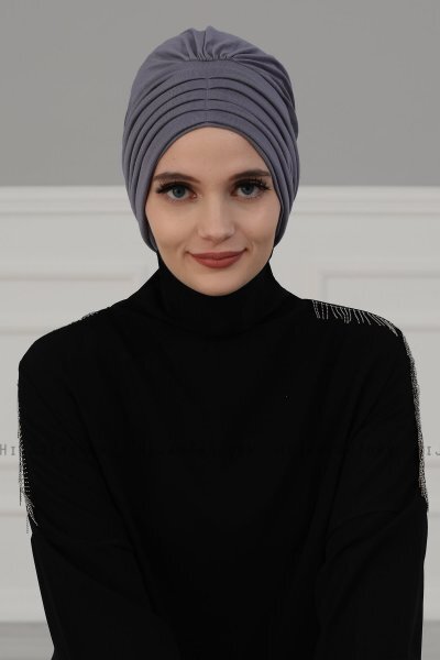Wilma - Turbante De Algodón Gris - Ayse Turban