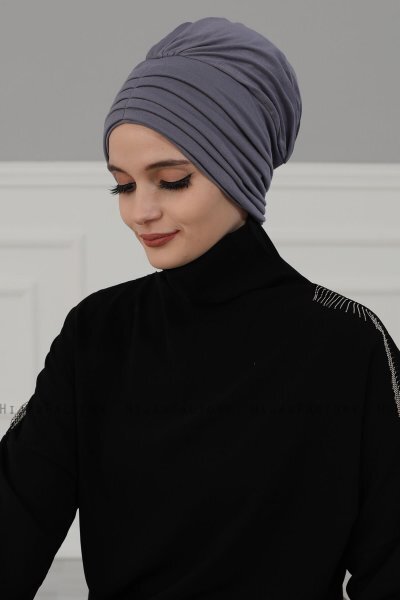 Wilma - Turbante De Algodón Gris - Ayse Turban