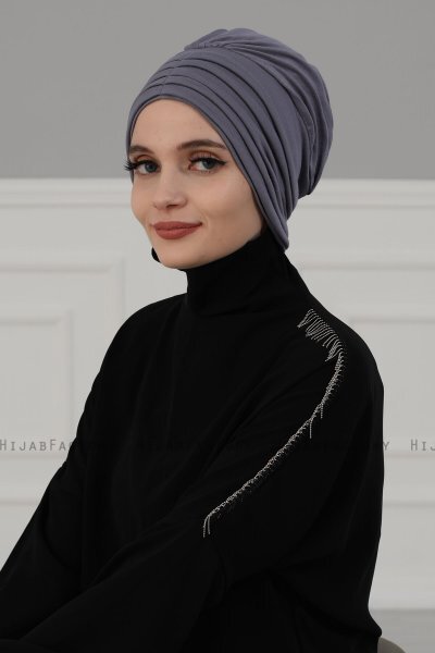 Wilma - Turbante De Algodón Gris - Ayse Turban