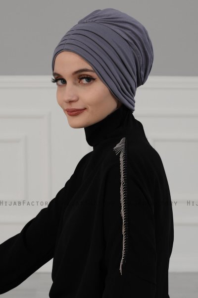 Wilma - Turbante De Algodón Gris - Ayse Turban