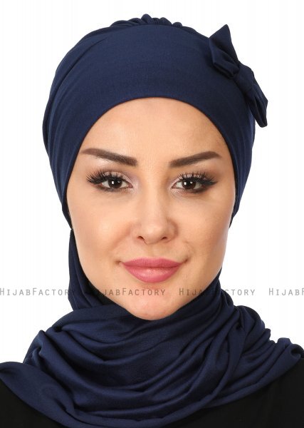 Bianca - Turbante De Algodón Azul Marino
