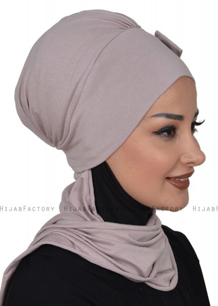 Bianca - Turbante De Algodón Taupe