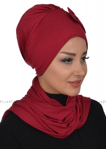 Bianca - Turbante De Algodón Burdeos