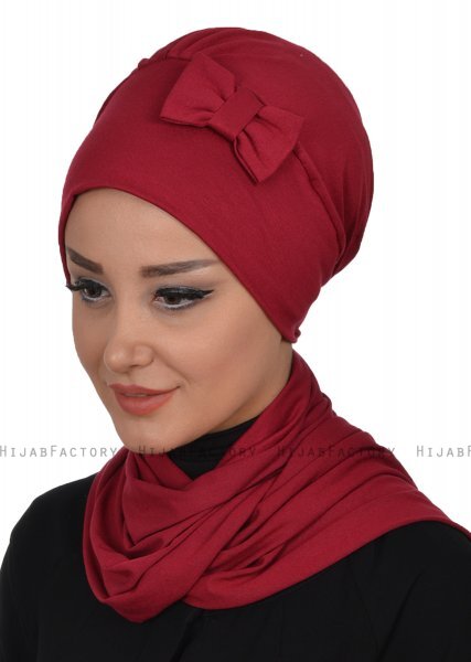 Bianca - Turbante De Algodón Burdeos
