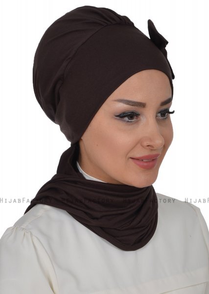Bianca - Turbante De Algodón Marrón