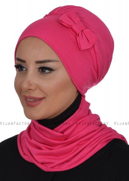 Bianca - Turbante De Algodón Fucsia