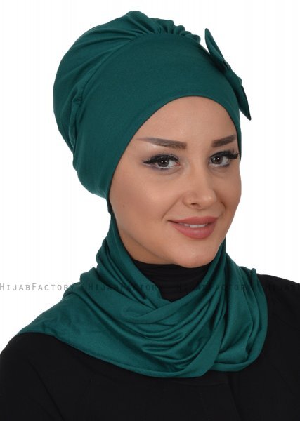 Bianca - Turbante De Algodón Verde Oscuro