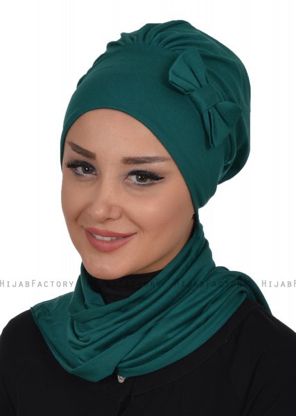 Bianca - Turbante De Algodón Verde Oscuro