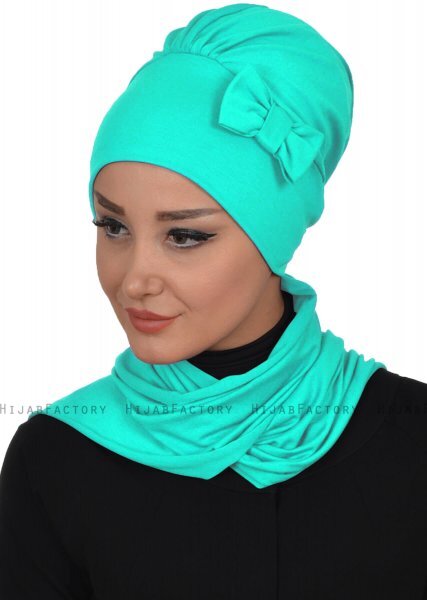 Bianca - Turbante De Algodón Turquesa