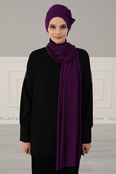 Bianca - Turbante De Algodón Púrpura