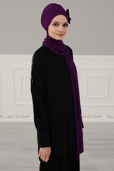 Bianca - Turbante De Algodón Púrpura