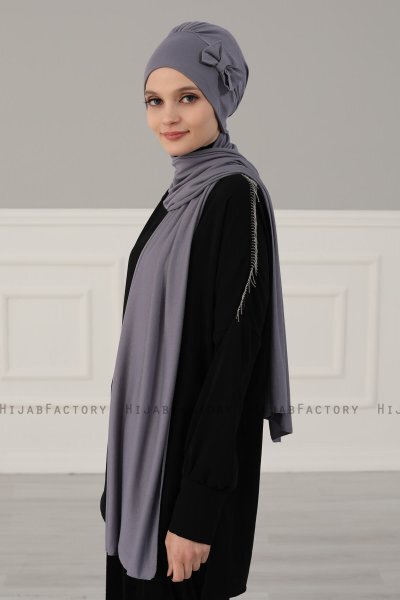 Bianca - Turbante De Algodón Gris