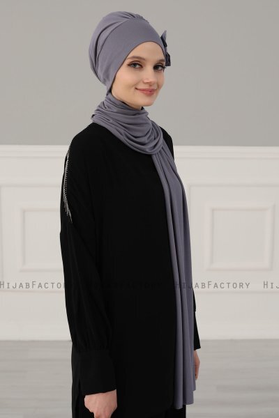 Bianca - Turbante De Algodón Gris
